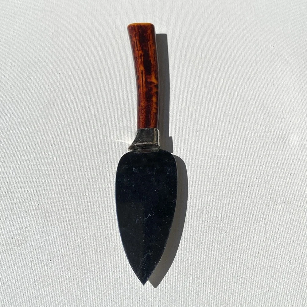 Vintage Amway Stainless Steel & Faux Bois Bakelite Cheese Knife or Spreader
